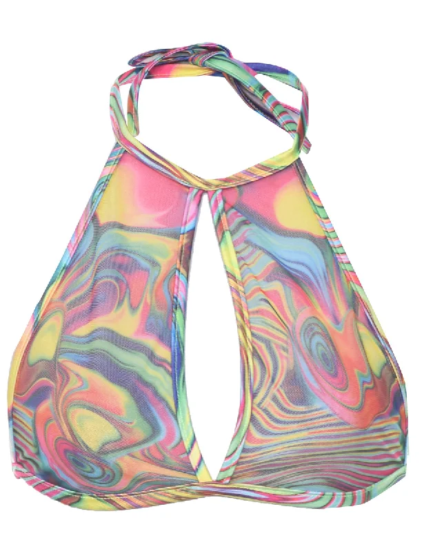 Buy More, Save More Psychedelic Print Bikni Top - XS