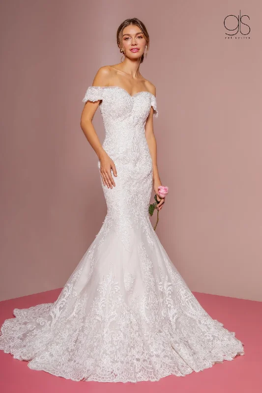 One-DAY Sale Long Off Shoulder Wedding Dress Bridal