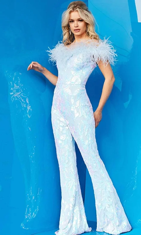Special Savings Jovani 22348 - Embellished Off-Shoulder Jumpsuit