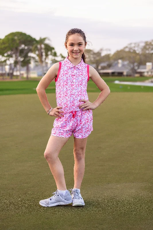 Limited Stock Girls Nellie Knit Golf & Tennis Romper-Stroke of Genius Blush
