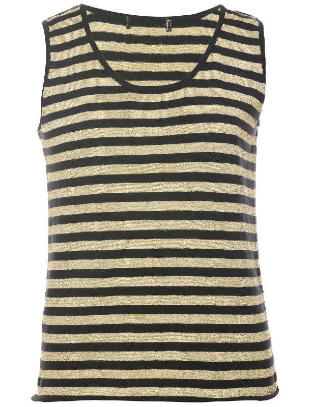 Season Finale Sale Lurex Thread Pattern Vest - M