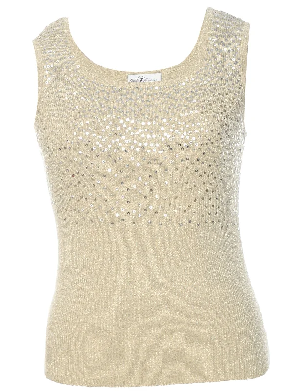 Unbeatable Prices Lurex Thread Pattern Vest - M