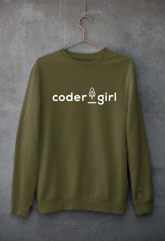 Amazing Deals streetwear gym sweatshirtCoder Girl Unisex Sweatshirt for Men/Women
