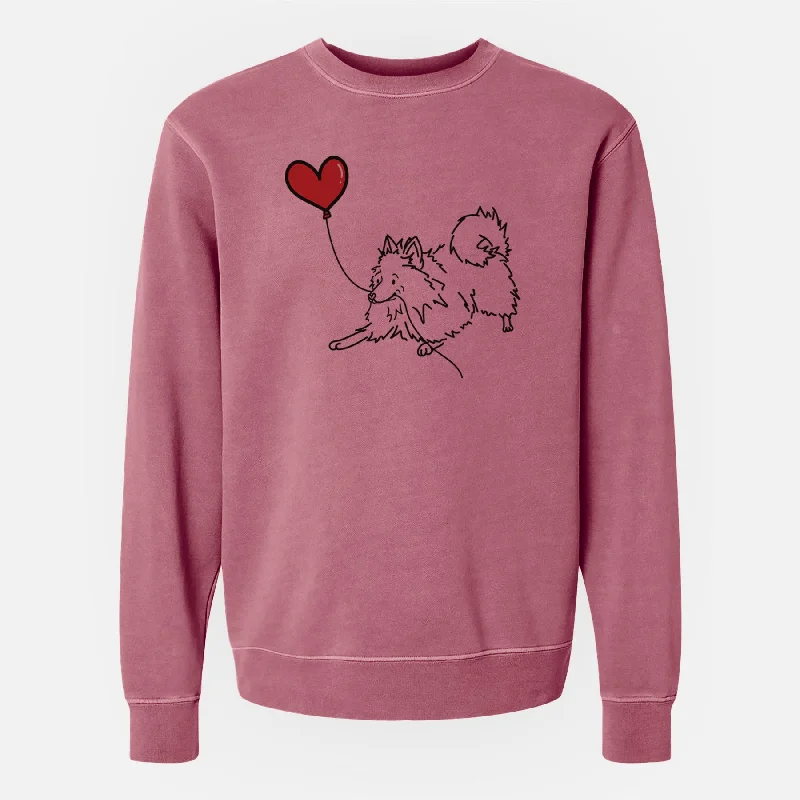 Big Savings fitted workout hoodiePomeranian Heart String - Unisex Pigment Dyed Crew Sweatshirt