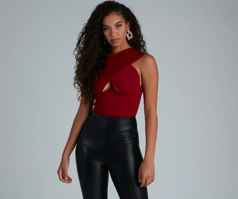 Early Access Stop And Stun Underwire Halter Bodysuit