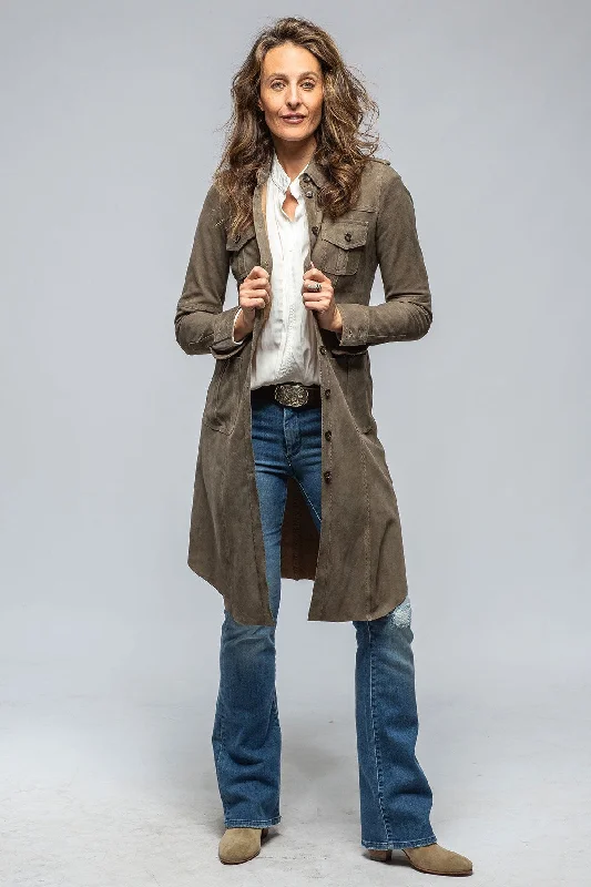 Low Prices Savannah Long Leather Shirt/Dress in Stone