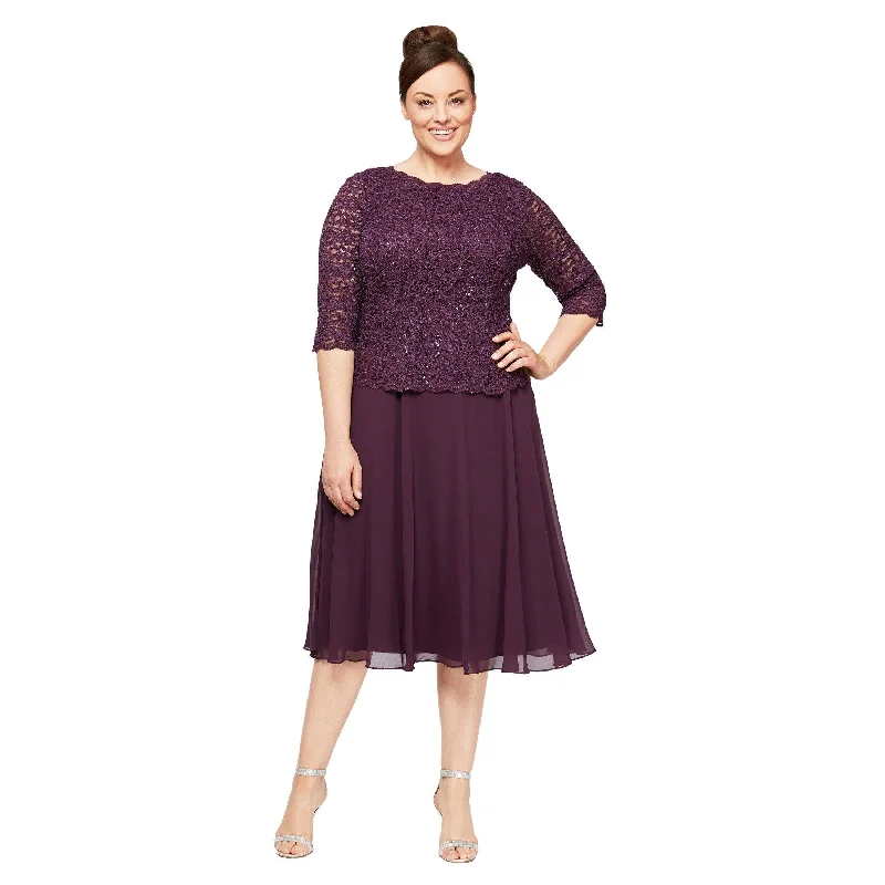 Daily Specials Alex Evenings AE4121796 Short Plus Size Chiffon Dress