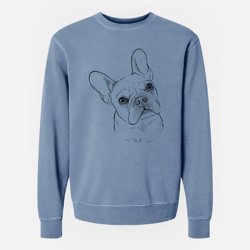 Anniversary Sale classic gym sweatshirtBare Loki the French Bulldog - Unisex Pigment Dyed Crew Sweatshirt