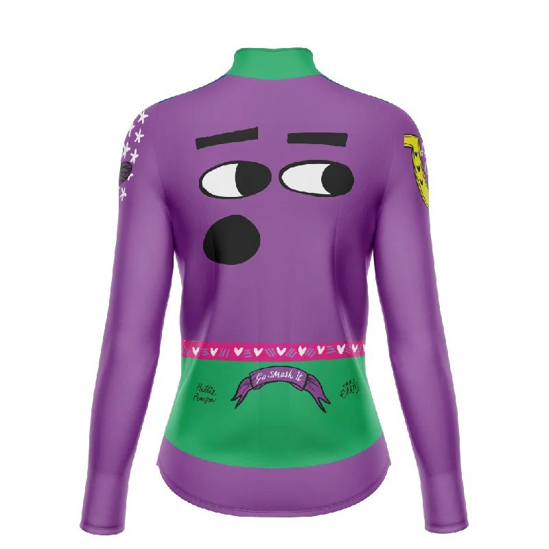 Shop and Save bold workout sweatshirtLong Sleeve Thermal Winter Women's Cycling Jersey // Hattie Pearson // Emma Evans