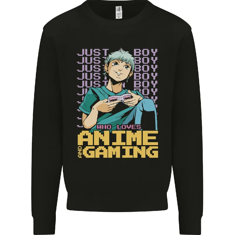 Big Discounts loose fit athletic hoodieA Boy Who Loves Anime and Gaming Gamer Mens Sweatshirt Jumper