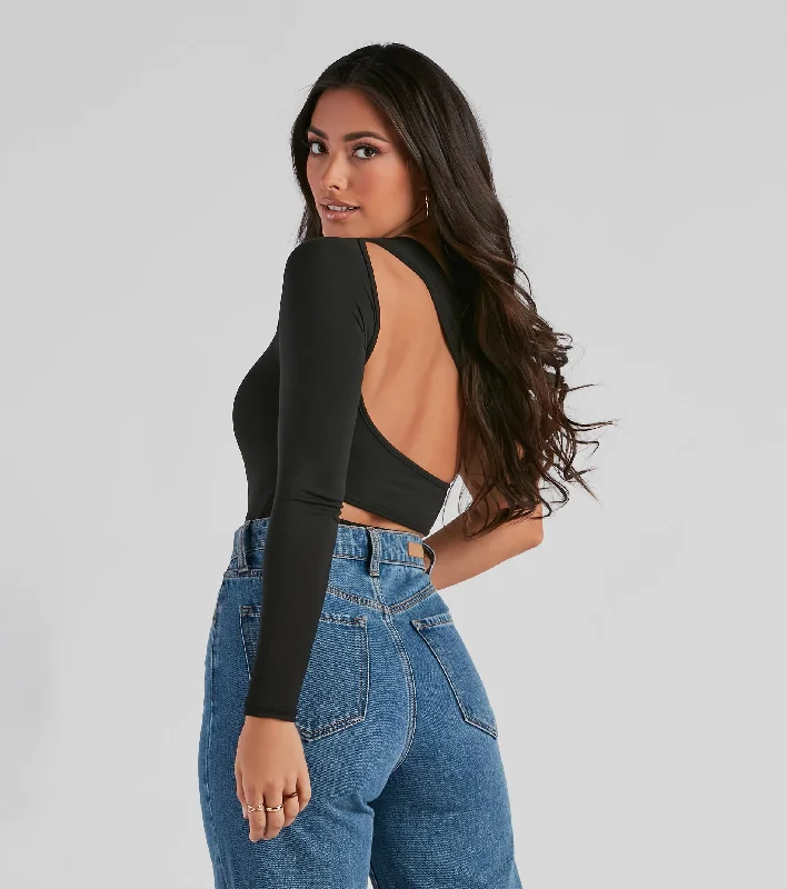 Super Bargain One Sided Cutout Back Bodysuit