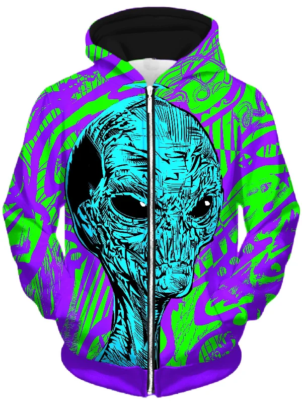 Hurry In comfy hoodieAlien Unisex Zip-Up Hoodie