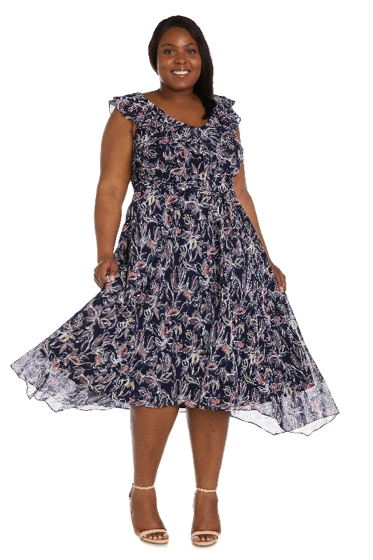 Buy More, Save More R&M Richards 9314W High Low Floral Plus Size Dress