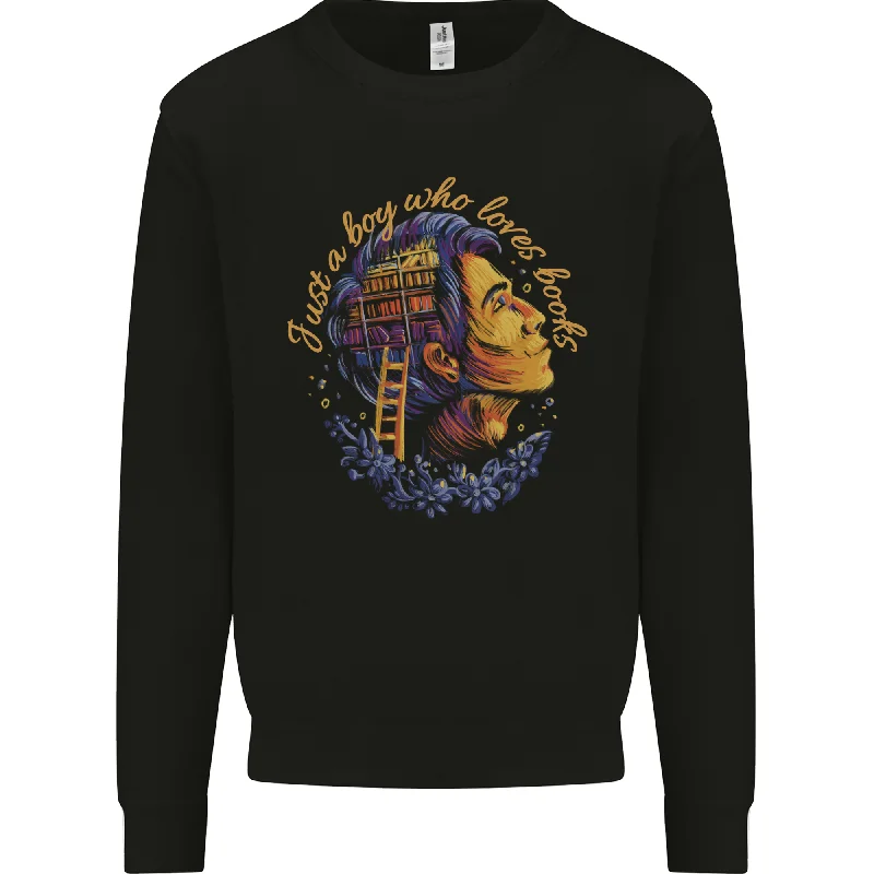 Crazy Deals workout style hoodieA Boy Who Loves Books Bookworm Reader Mens Sweatshirt Jumper
