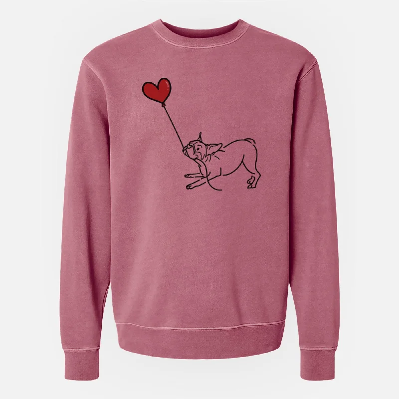 Blowout Sale sleek gym hoodieBoston Terrier Heart String - Unisex Pigment Dyed Crew Sweatshirt Blowout Sale sleek gym hoodieBoston Terrier Heart String - Unisex Pigment Dyed Crew Sweatshirt