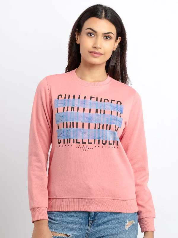 Instant Savings pullover workout hoodieWomens Printed Round Neck Sweatshirt