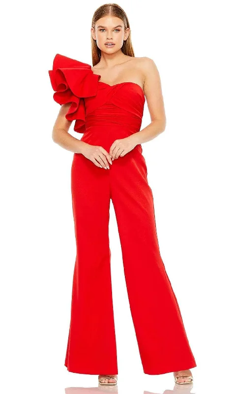 Final Clearance Mac Duggal 27460 - Asymmetrical Ruffled Jumpsuit