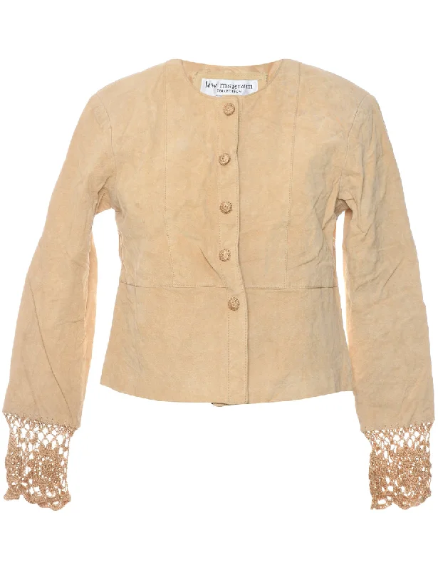 Take Advantage Pale Yellow Suede Jacket - L