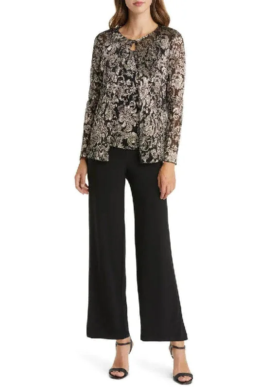 Must-Have Deals Marina 268394 - Metallic Bodice Scoop Neck Jumpsuit