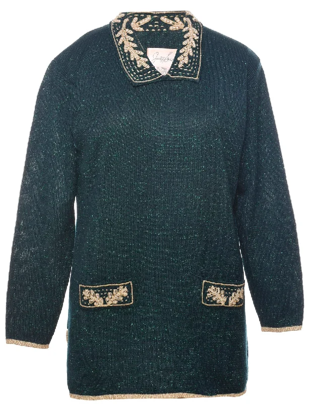 Epic Deals Lurex Thread Pattern Jumper - S